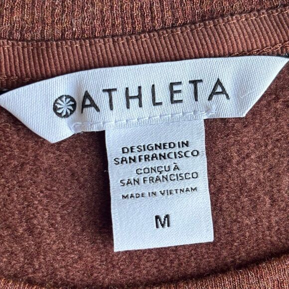 Athleta Balance Dress Mahogany Heather brown Medium Long Sleeve Dress with Pocke - Picture 6 of 8